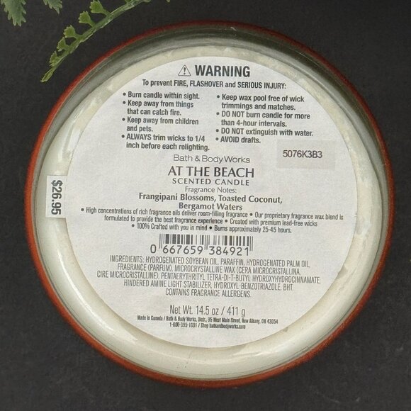 BBW At the Beach Bath & Body Works 3 Wick Candle - Picture 10 of 10